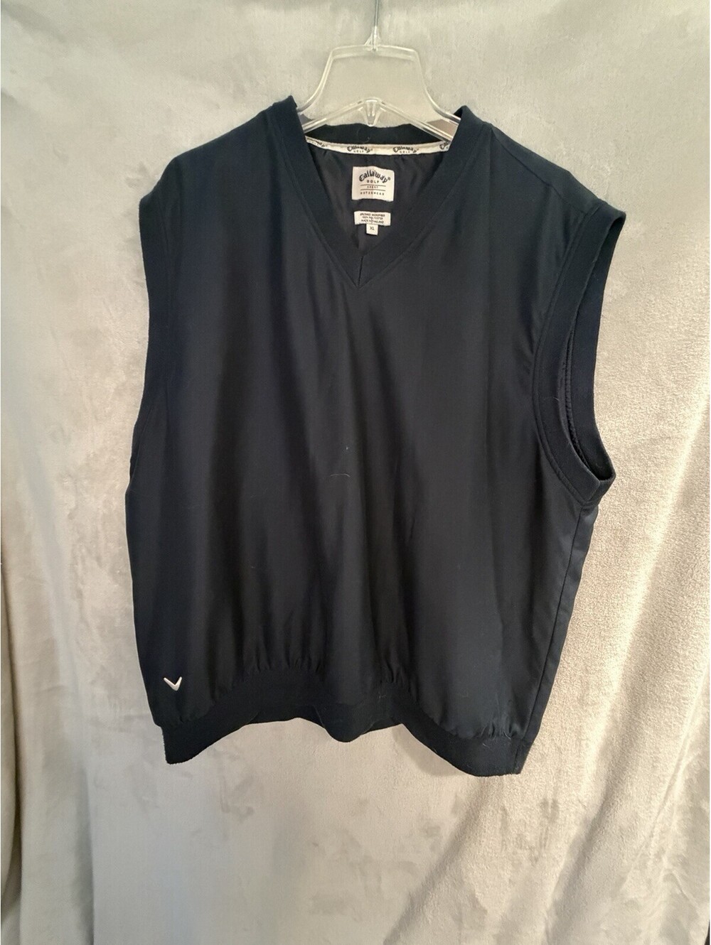 Callaway Golf Vest Navy Blue Pullover V Neck XL Performance Windbreaker